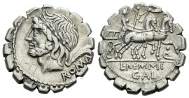 L. Memmius Galeria. Denarius serratus circa 106