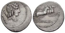 L. Iulius Bursio. Denarius circa 85