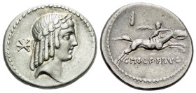 C. Calpurnius L.f. Frugi. Denarius circa 67