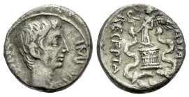 Octavian, 32 – 27 BC Quinarius Brundisium or Roma circa 29-28 - From the collection of a Mentor.