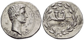 Octavian as Augustus, 27 BC – 14 AD Cistophoric tetradrachm Ephesus circa 25 BC