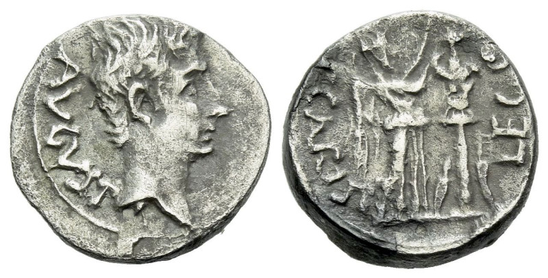 Octavian as Augustus, 27 BC – 14 AD Quinarius Emerita circa 25-23, AR 14.00 mm.,...