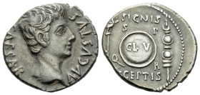 Octavian as Augustus, 27 BC – 14 AD Denarius Colonia Patricia (?) circa 19 BC - From the collection of a Mentor.