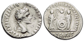 Octavian as Augustus, 27 BC – 14 AD Denarius Lugdunum circa 2 BC - 4 BC