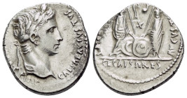Octavian as Augustus, 27 BC – 14 AD Denarius Lugdunum circa 2 BC - 4 BC