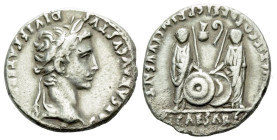 Octavian as Augustus, 27 BC – 14 AD Denarius Lugdunum circa 2 BC - 4 BC