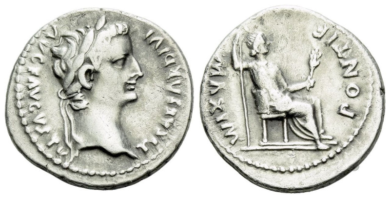 Tiberius, 14-37 Denarius Lugdunum circa 14-37, AR 19.00 mm., 3.54 g.
Laureate h...