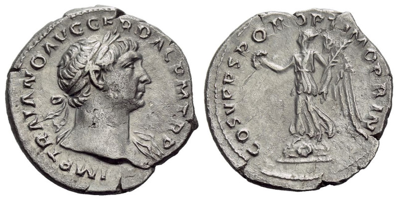 Trajan, 98-117 Denarius Rome circa 108-109, AR 19.00 mm., 2.93 g.
Laureate bust...