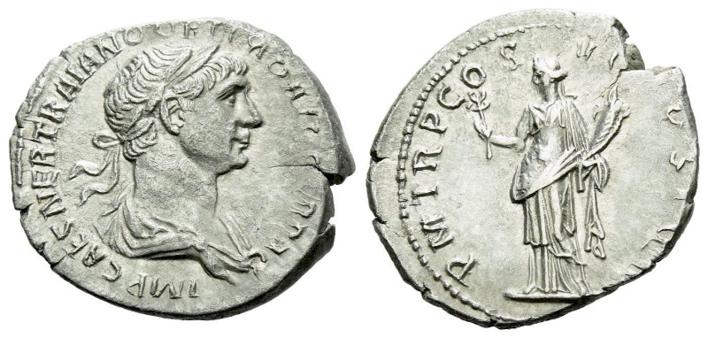 Trajan, 98-117 Denarius Rome circa 114-116, AR 19.00 mm., 3.26 g.
Laureate and ...