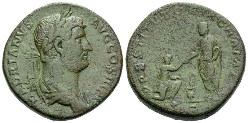 Hadrian, 117-138 Sestertius Rome circa 130-133, Æ 32.00 mm., 27.09 g.
Laureate ...