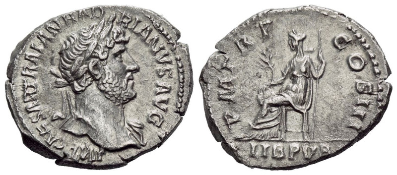 Hadrian, 117-138 Denarius Rome circa 120-121, AR 17.00 mm., 3.24 g.
Laureate bu...