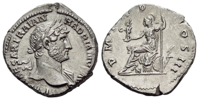 Hadrian, 117-138 Denarius Rome circa 121-123, AR 18.00 mm., 3.14 g.
Laureate bu...