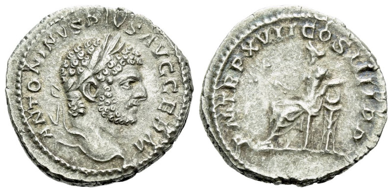 Caracalla, 198-217 Denarius Rome 214, AR 19.00 mm., 3.18 g.
Laureate head r. Re...
