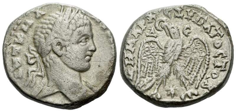 Elagabalus, 218-222 Tetradrachm Antiochia circa 219, AV 24.80 mm., 12.78 g.
Lau...