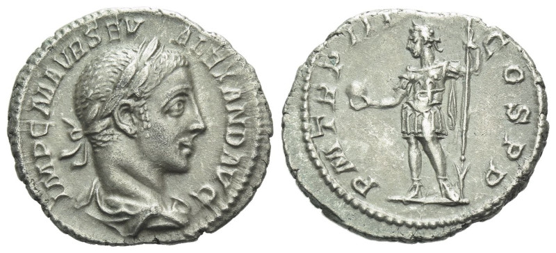 Severus Alexander, 222-235 Denarius Rome circa 224, AR 18.00 mm., 3.04 g.
Laure...