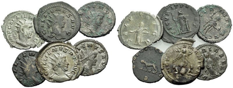 Gallienus, 253-268 Large lot of 6 Antoniniani circa 253-268, billon , 21.00 g.
...