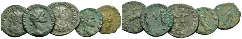 Aurelian, 270-275 Lot of 5 Antoniniani circa 270-275, billon , 17.65 g.
Lot of ...