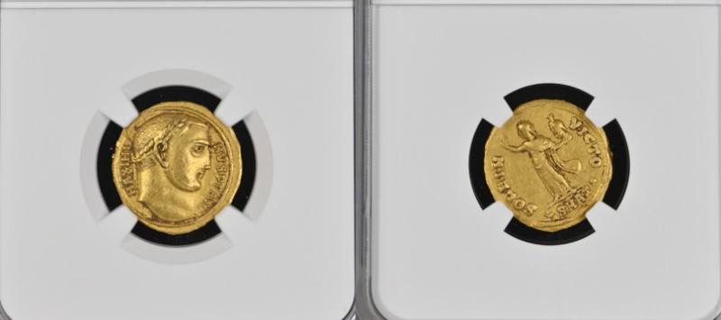 Maximinus II, 309-313 Aureus Antiochia 311, AV 20.00 mm., 5.28 g.
Laureate head...