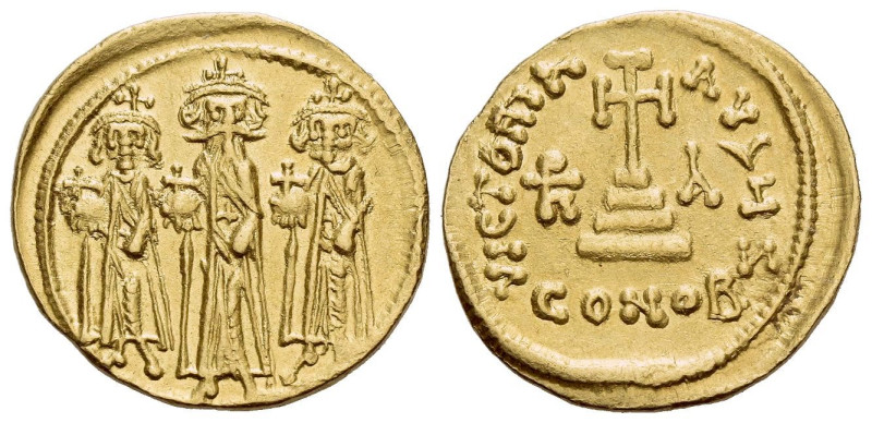 Heraclius, with Heraclius Constantine and Heraclonas. 610-641 Solidus Constantin...