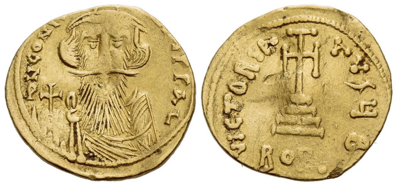 Constans II, September 641 – 15 July 678, with colleagues from 654 Solidus of 23...