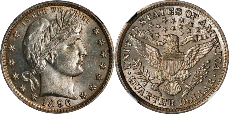 1896 Barber Quarter. MS-63 (NGC).

PCGS# 5613. NGC ID: 23Y7.