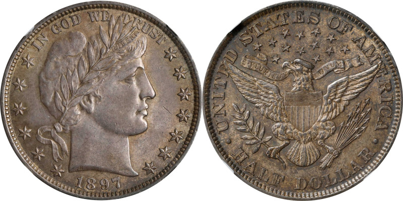 1897 Barber Half Dollar. AU-58 (NGC).

PCGS# 6477. NGC ID: 24LY.