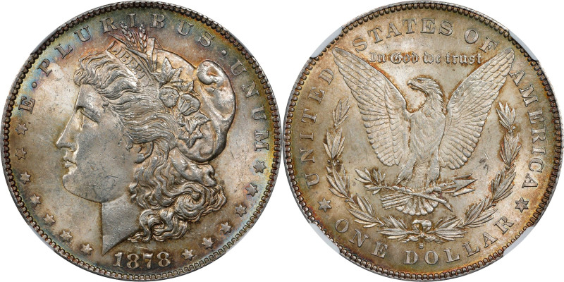 1878-S Morgan Silver Dollar. MS-63 (NGC).

PCGS# 7082. NGC ID: 253R.