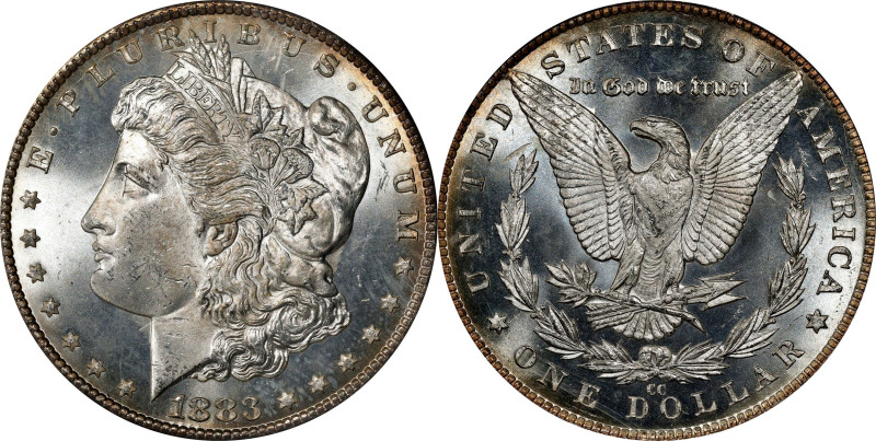 1883-CC GSA Morgan Silver Dollar. MS-65 (NGC).

The original box and card are ...