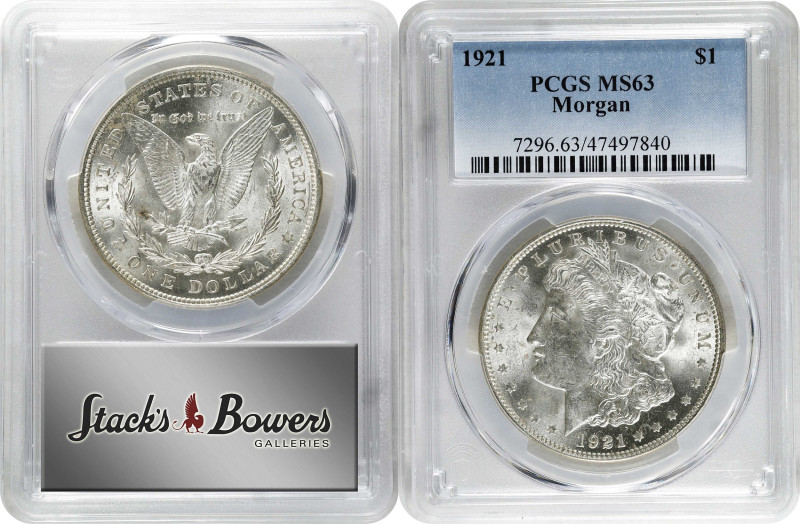 Lot of (4) 1921 Morgan Silver Dollars. MS-63 (PCGS).

PCGS# 7296. NGC ID: 256X...