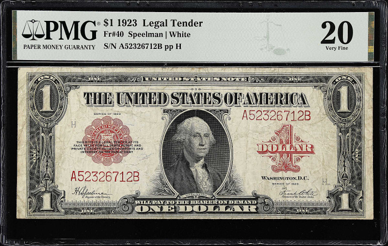 Fr. 40. 1923 $1 Legal Tender Note. PMG Very Fine 20.

From the Cartwright Coll...