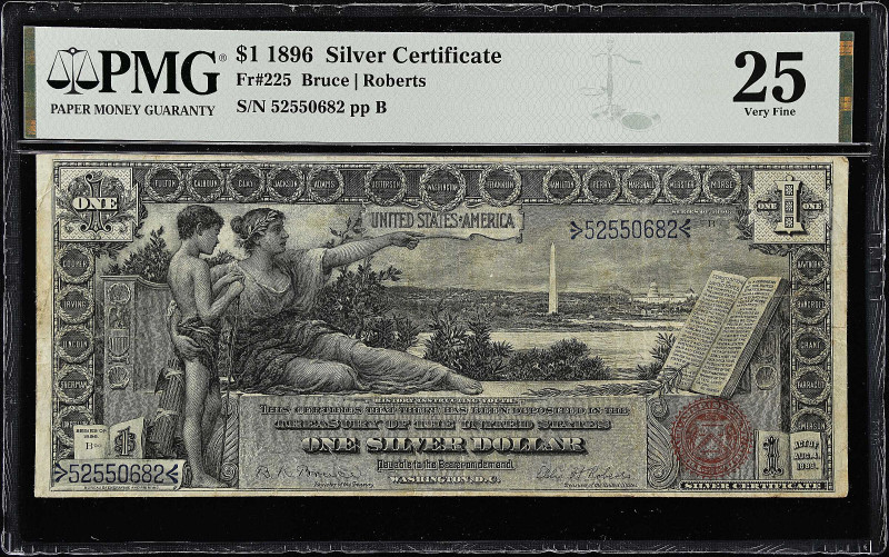 Fr. 225. 1896 $1 Silver Certificate. PMG Very Fine 25.

From the Cartwright Co...