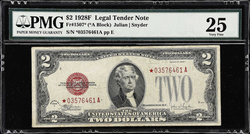 Fr. 1507*. 1928F $2 Legal Tender Note Star Note. PMG Very Fine 25.

Estimate: ...