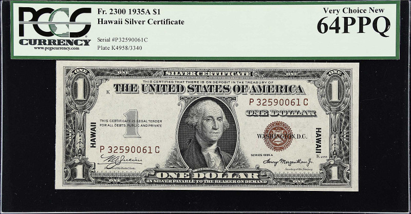 Fr. 2300. 1935A $1 Hawaii Emergency Note. PCGS Currency Very Choice New 64 PPQ....