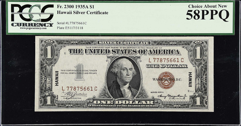 Fr. 2300. 1935A $1 Hawaii Emergency Note. PCGS Currency Choice About New 58 PPQ....