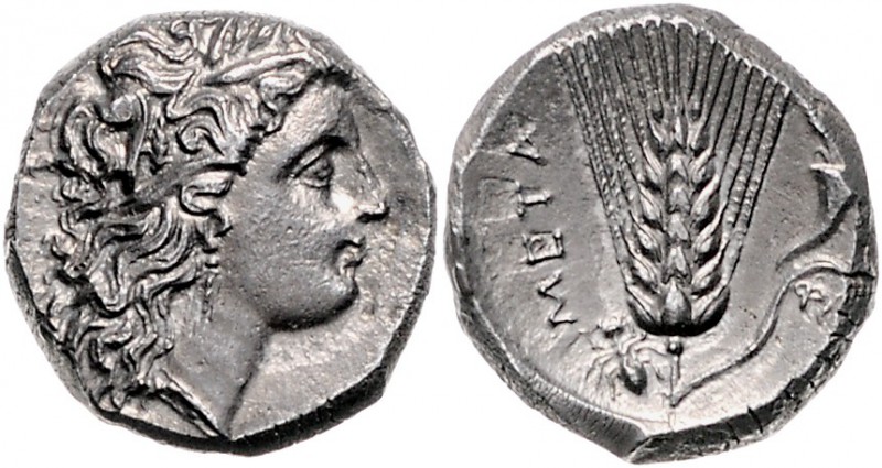 Griechen - Lukanien - Metapont Stater 290-280 v.Chr. Büste der Demeter mit Ähren...