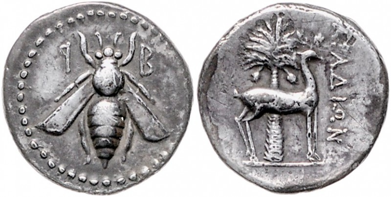 Griechen - Phoenizien - Arados Drachme 170-168 v.Chr. Jahr 90, Biene zwischen P-...