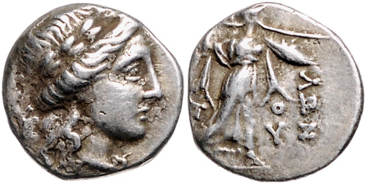 Griechen - Thessalien Drachme 196-27 v.Chr. Apollon, Rs: Athena Itonia Slg. BCD ...