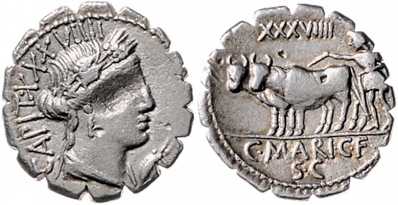 Rom - Republik Denar Mzst. Rom, nach 211 v.Chr. C. Marius Capito (81 v. Chr.), C...