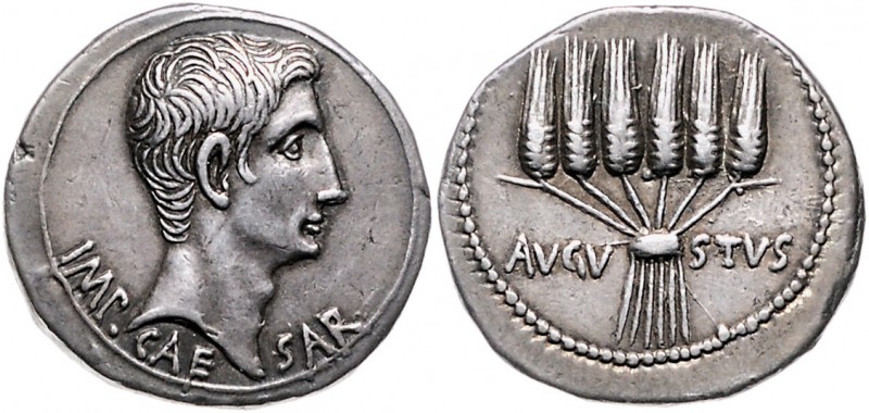 Rom - Kaiserzeit Augustus 31-14 AR-Cistophorus 25-20 v.Chr. Schmucklose Büste de...