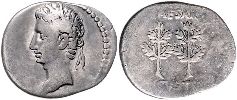 Rom - Kaiserzeit Augustus 31-14 Denar 19-18 v.Chr. oval, Münzstätte in Spanien (...