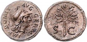 Rom - Kaiserzeit Domitian 81-96 Quadrans 81-82 n.Chr. (Bronze) CHR. IMP DOMIT AVG GERM, behelmte Büste der Minerva n.r., Rs: S-C, dazwischen aufrechte...