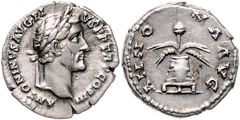 Rom - Kaiserzeit Antoninus Pius für Faustina II. 138-161 Denar 140-144 n.Chr. AN...