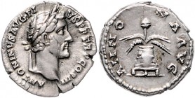 Rom - Kaiserzeit Antoninus Pius für Faustina II. 138-161 Denar 140-144 n.Chr. ANTONIUS AUG PIUS PPTR P COS III, seine Büste mit Lorbeerkranz n.r., Rs:...