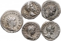 Rom - Kaiserzeit Antoninus Pius für Faustina II. 138-161 Lot von 5 Stücken: Denare des 2. und 3. Jahrhunderts n. Chr. 
 ss und besser