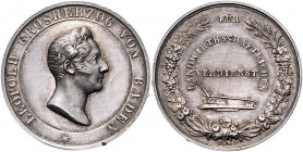 Baden Leopold 1830-1852 Silbermedaille o.J. (v. Döll, unsign.) Für landwirtschaftliche Verdienste Wiel./Zeitz 246. 
Kr., Rf. 32,6mm 14,7g f.vz