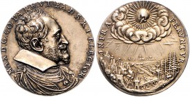 Bayern Maximilian I. als Kurfürst 1623-1651 Vergoldete Medaille 1624 (v. Alessandro Abondio?) Geharnischtes Bb. des Kurfürsten n.r. mit breitem glatte...