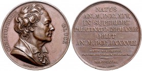 Bayern Maximilian I. Joseph 1806-1825 Bronzemedaille 1818 (v. Gayrard/Durand) Suitenmedaille auf Christoph Willibald Ritter v. Gluck 1714-1787, i.Rd: ...