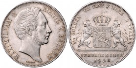 Bayern Maximilian II. 1848-1864 Vereinsdoppeltaler 1853 Kahnt 119. Dav. 601. AKS 146. Thun 91. 
kl.Kr. u. Rf. f.vz