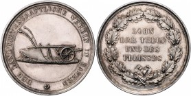 Bayern Maximilian II. 1848-1864 Silbermedaille o.J. (v. A.) des landwirtschaftlichen Vereins in Bayern LOHN DER TREUE UND DES FLEISSES" "
f. Kr.,kl.R...