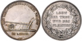 Bayern Ludwig II. 1864-1886 Silbermedaille o.J. (v. Losch) des landwirtschaftlichen Vereins in Bayern LOHN DER TREUE UND DES FLEISSES" Hauser 667. "
...